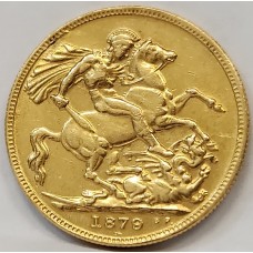 AUSTRALIA 1879 . ONE 1 SOVEREIGN . MELBOURNE . GOLD